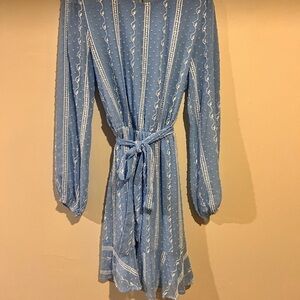 Chic Long Sleeve Blue Dress